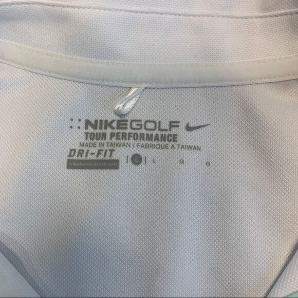 𝅺NIKE Golf green white striped short sleeve polo shirt Sz L NWOT - Picture 6 of 10